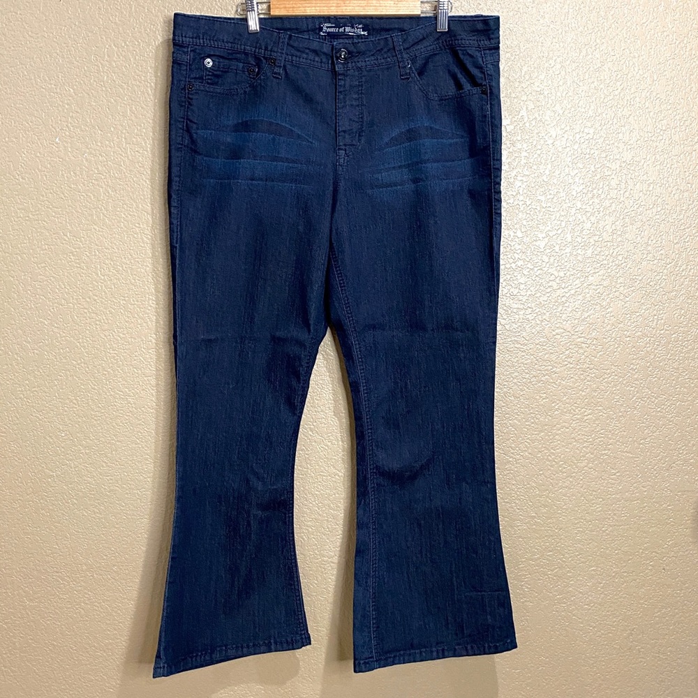 Dark Blue Wide Leg Denim